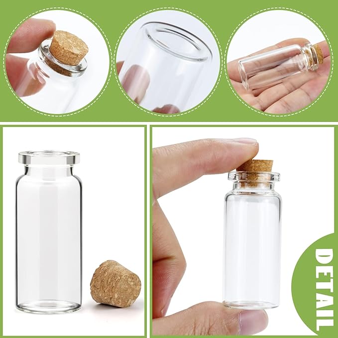 WFPLUS 60 Pcs 10ml Small Glass Bottles - Image 3