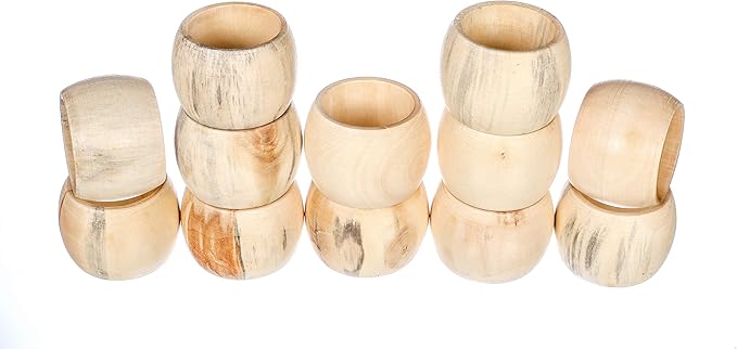 Wooden Napkin Rings Set of 12 - Image 5