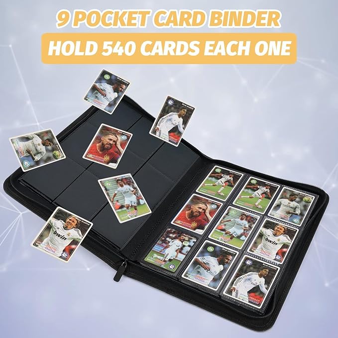 9 Pocket Card Binder, Premium Zip Trading Card Binder, 540 Double Sided Pocket - Image 4
