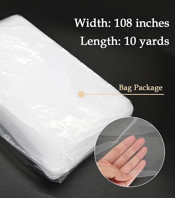 White Tulle Fabric 108" x 10 Yards Tulle Bolt - Image 2