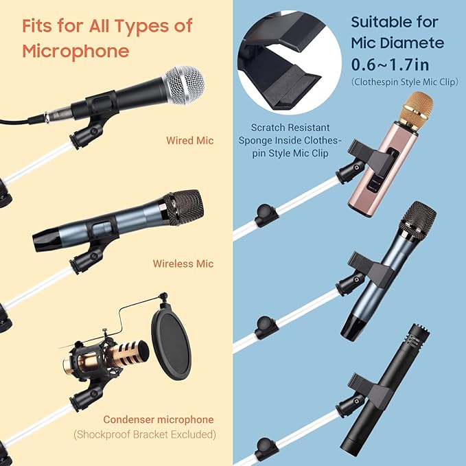 CAHAYA Microphone Stand Tripod Boom Arm Floor Mic Stand - Image 5
