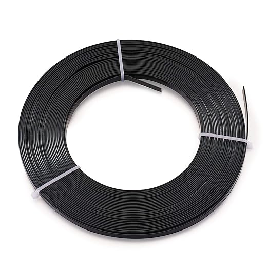 Fashewelry 32.8Ft 5mm Aluminum Flat Wire Black Bendable Metal Craft Wire Strip - Image 3