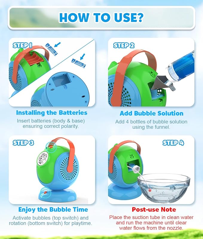 Joyfuture Bubble Machine, Automatic Bubbles Blower - Image 6