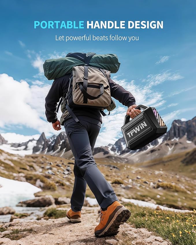 Bluetooth Speaker - 80W Loud Rugged Outdoor Speakers - Image 8