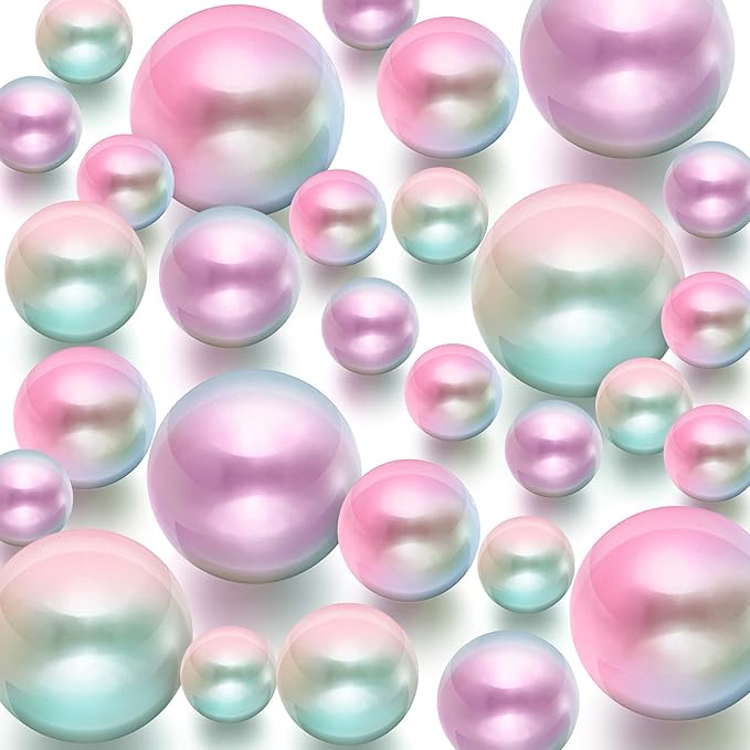 150 Pieces Vase Filler Faux Pearls Vase Makeup Beads No Hole Gloss Bead Mixed by Junkin