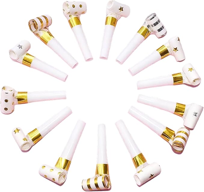 25pcs Party Blowers, Gilding Noisemakers Party Blowouts Squawkers Fringed Noise by Unknown