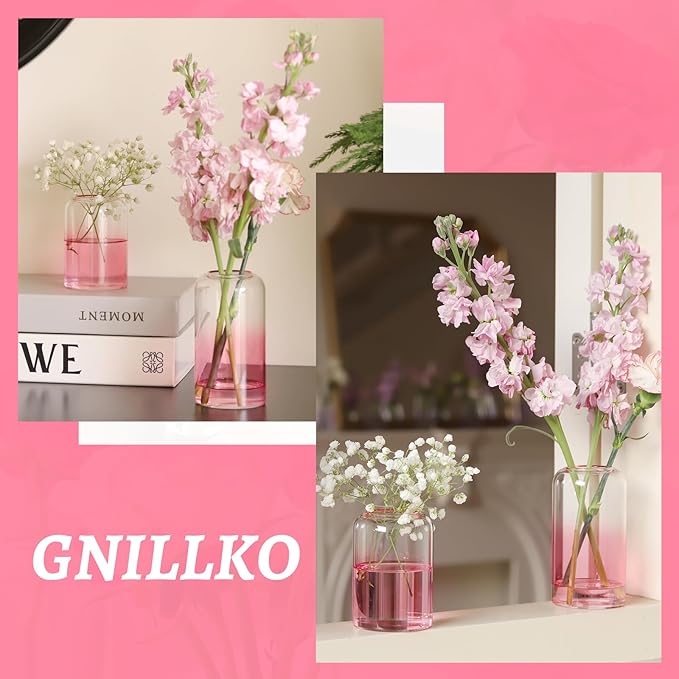 24Pcs Pink Bud Vases, Glass Flower Vase - Image 7
