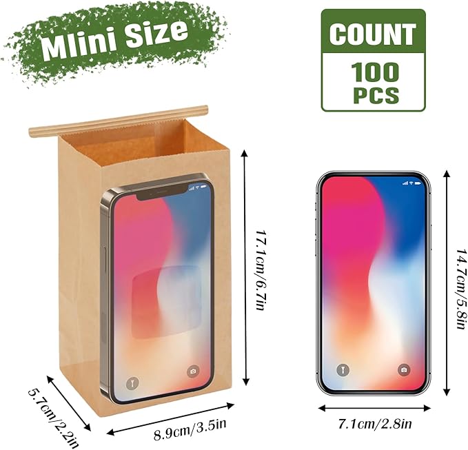 Moretoes 100pcs Small Bakery Cookie Bags - Image 2
