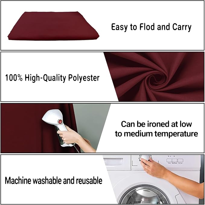 10x20FT Large Wine Red Screen Backdrop Photography Photo Booth Burgundy Red - Image 7