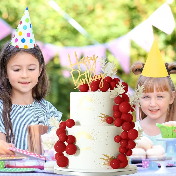 MIAHART Ball Cake Toppers Boho Grass Cake Topper Ball Cake Insert Decoration - Image 6