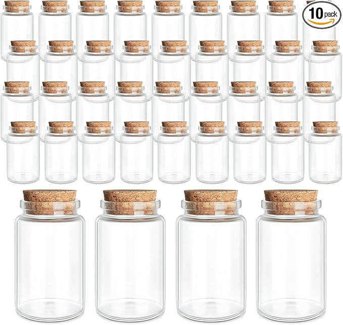 JIUYUE 10 pcs 50 ml Small Glass Bottles by JIUYUEGlassjewelryfactory