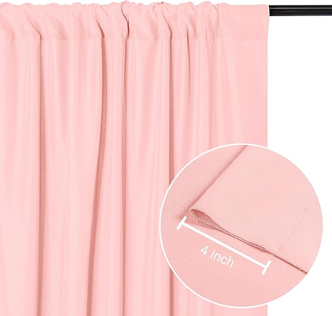 DWCN 10x10 FT Blush Pink Backdrop Curtains - Image 3