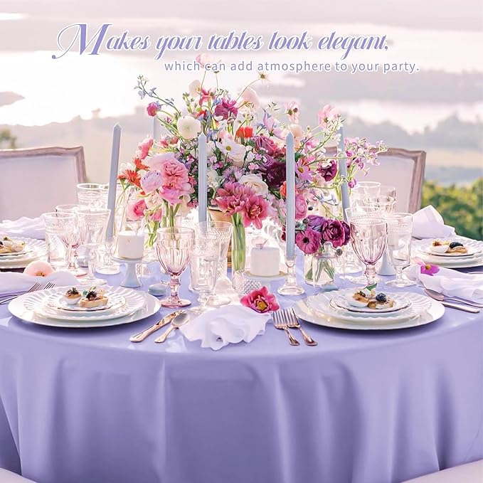 10 Pack Lavender Round Tablecloths - Image 5
