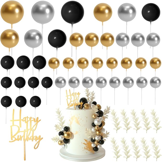 MIAHART Ball Cake Toppers Boho Grass Cake Topper Ball Cake Insert Decoration by MIAHART