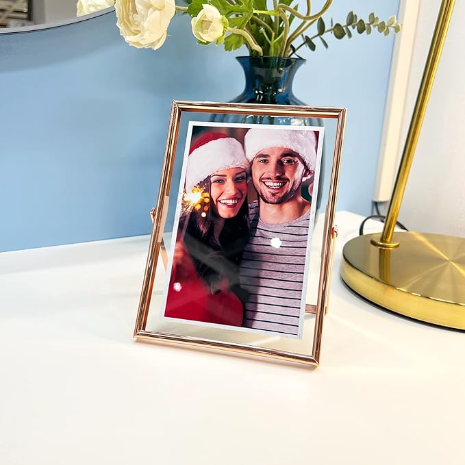 Rose Gold Floating Frame, For Picture 4x6, Tabletop Use, Classy Gift For - Image 9