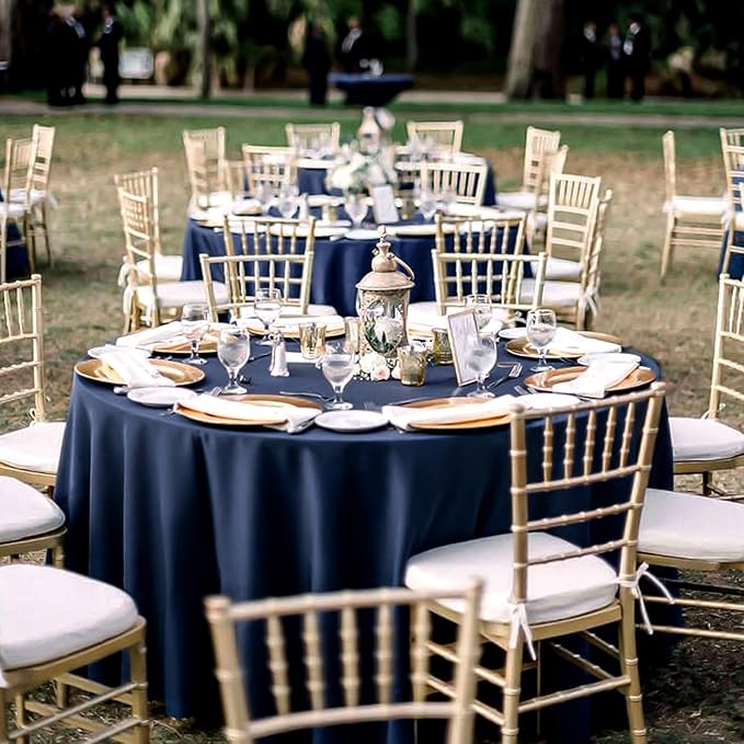 12 Pack 108 Inch Round Tablecloth, Fabric Washable TableCover - Image 2
