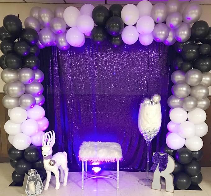 ShinyBeauty Sequin Backdrop 10FTx10FT Purple Backdrop Background Glitter Drapery - Image 3
