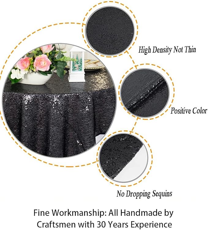 ShinyBeauty Sequin Tablecloth Table Linen Table Cover Table Overlays - Image 3