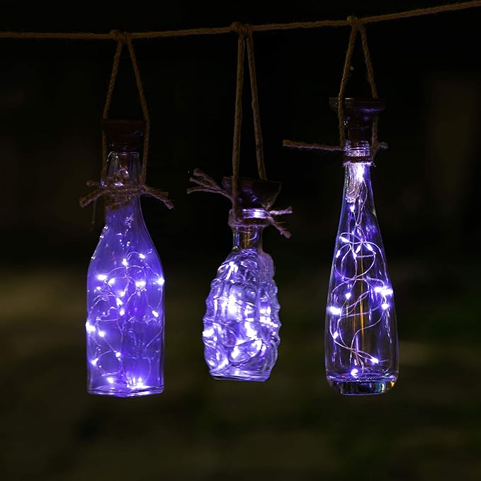 YJFWAL Upgraded 12 Pack Solar Wine Bottle Lights, 20 LEDs Waterproof Copper - Image 5