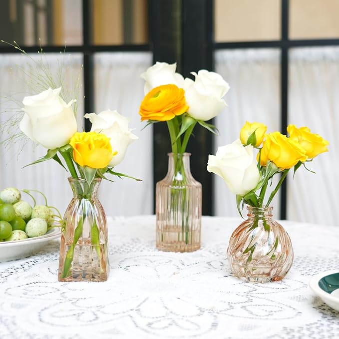 Champagne Bud Vases in Bulk 24 Packs Amber Glass Vase - Image 4