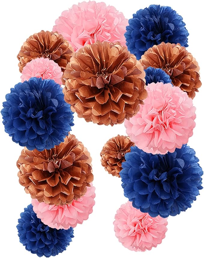 Gender-Reveal Decorations Tissue Paper Pom-Poms - Image 6