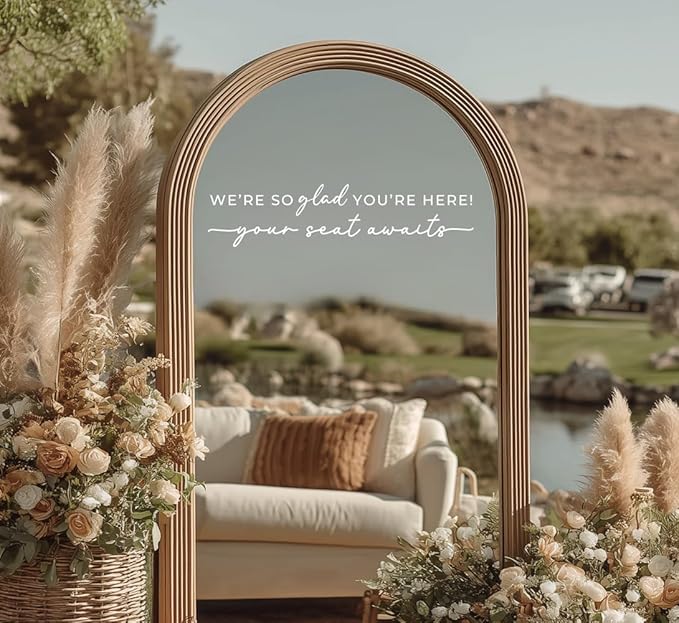 Wedding Sign Decal, Seating Chart Decor, Welcome Vinyl Wedding Mirror Decal - Image 3