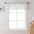 VISIONTEX Sheer Voile Curtain Valances, Decorative Leaves Embroidered, Rod by VISIONTEX