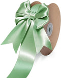 LaRibbons Sage Green Ribbon 1 1/2 Inch 25 Yards Luxury Double Faced Green Silk by LaRibbons