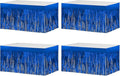 4 Pack Metallic Foil Fringe Tinsel Table Skirts, 29x108 Inch Party Disposable by Aimto