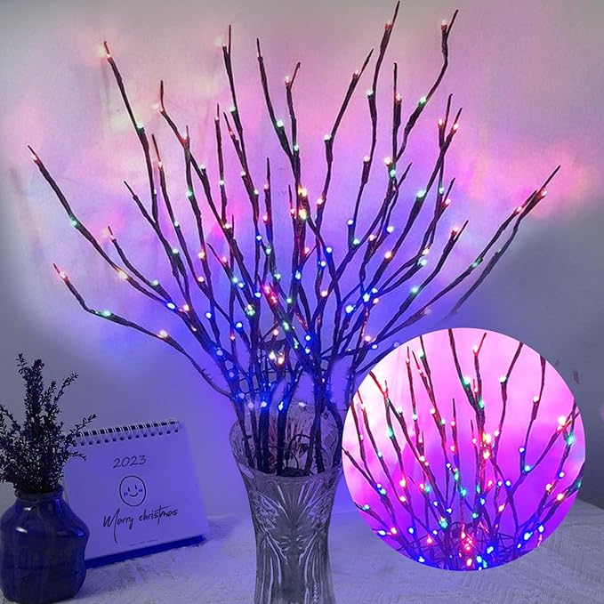 DK177 2 Pack Led Branch Light Battery Operated Lighted Branch Vase Filler by Incenseburner