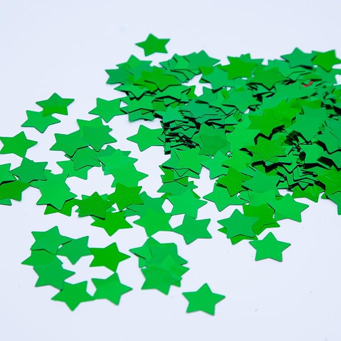 Green Star Confetti, Foil Glitter Table Confetti, Sparkling by Tim%26Lin