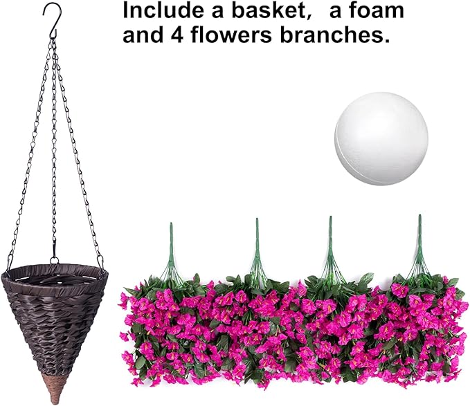 Artificial Fake Hanging Flowers Plants Baskets - Image 4
