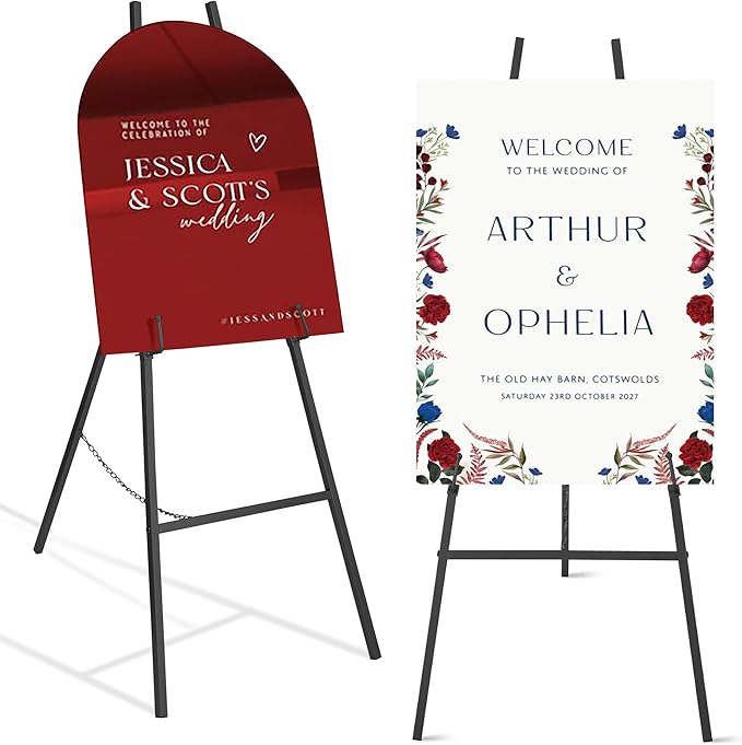 ARTASY 50" Black Easel Stand for Wedding Signs, Portable Artist Easel for by ARTASY