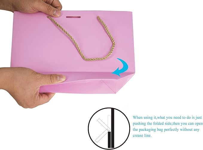 HUAPRINT Gift Bags with Handles, 7.48×3.54×7.9 inches, Party Favor Bags with - Image 5