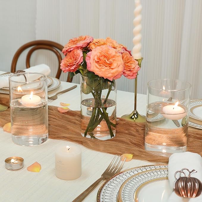12pcs Clear Cylinder Vases for Centerpieces, Glass Flower Vases for Wedding - Image 3