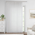 Vision Home White Pinch Pleated Semi Sheer Curtains Textured Light Filtering by VisionHome