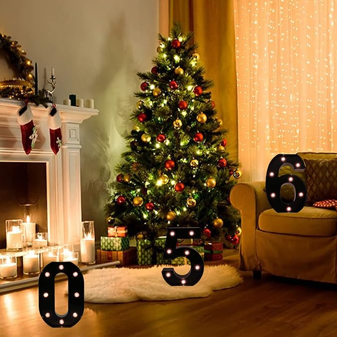 OYCBUZO Light Up Black Alphabet Marquee Number Sign LED Marquee Number Lights - Image 4