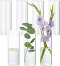 7Pcs Glass Cylinder Vase for Centerpieces 10 Inch Tall Clear Glass Flower Vase by SUPMIND