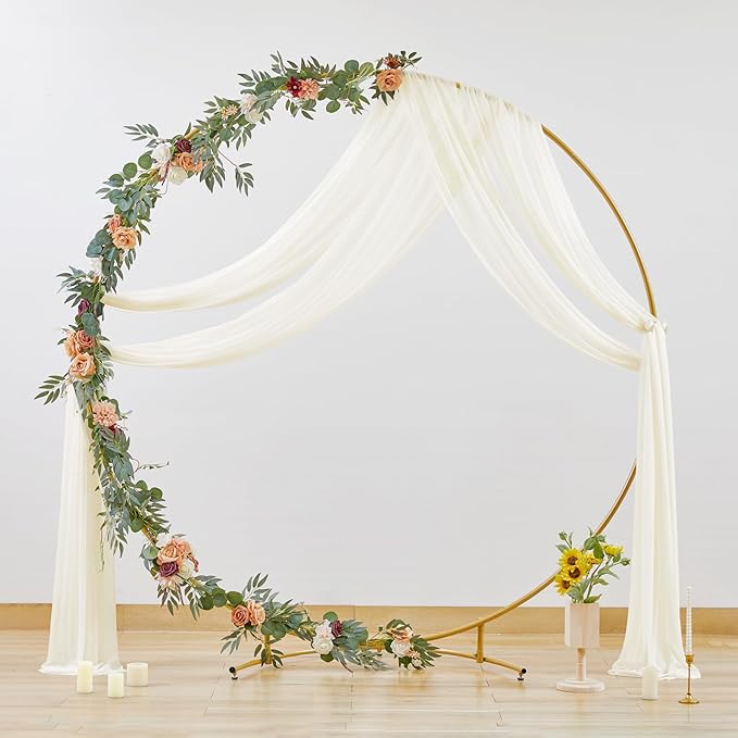 Wedding Arch Draping Fabric, 1 Panel 28" x 19Ft Ivory Arch Drapes Sheer - Image 7