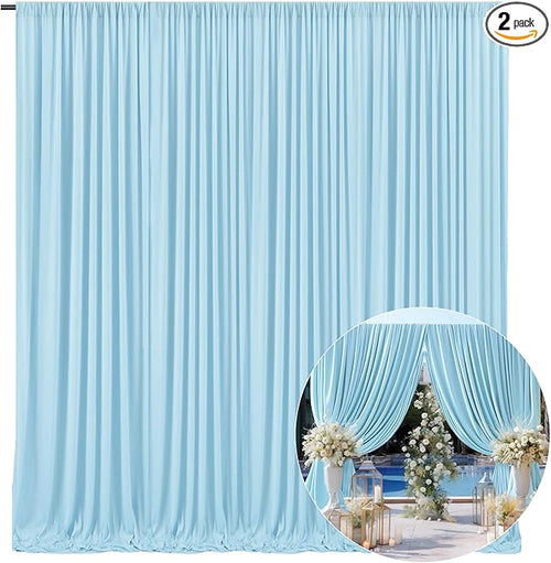 10 x 7 Feet Light Blue Backdrop Curtain by ZEBMOON