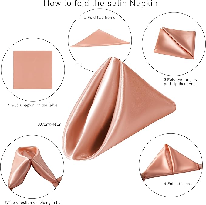 36 Pack Square Satin Dinner Napkins, 16x16 Inches Silky Soft Smooth Table Cloth - Image 7