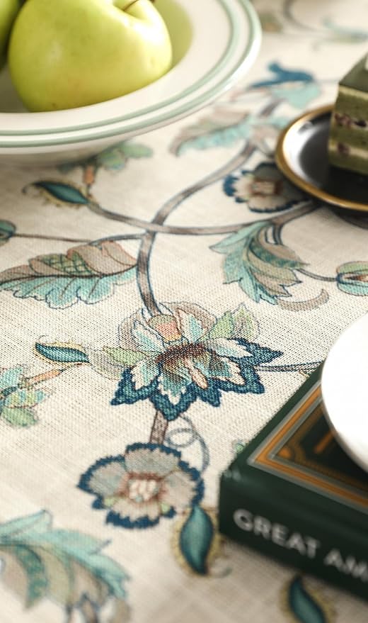 patdrea Designer Green Small Linen Table Cloth - Image 4