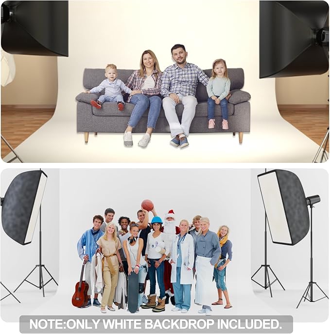 HEMMOTOP White Photography Backdrop, 10x8 ft White Photo Backdrops Background - Image 7