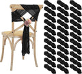 50 PCS Cheesecloth Chair Sashes Bows Wedding Aisle Decorations Chair Ribbon by Lumaycens