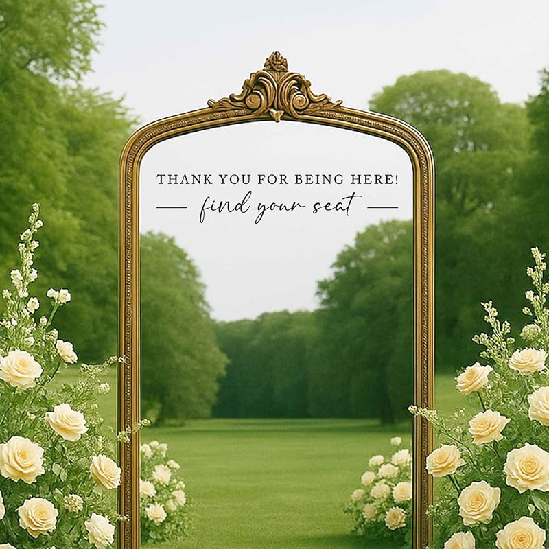 Seating Chart Sign, Wedding Mirror Decal, Thank You - Image 3