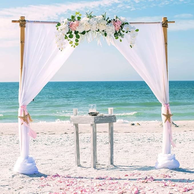 White Wedding Arch Draping Fabric 20Ft Arch - Image 5