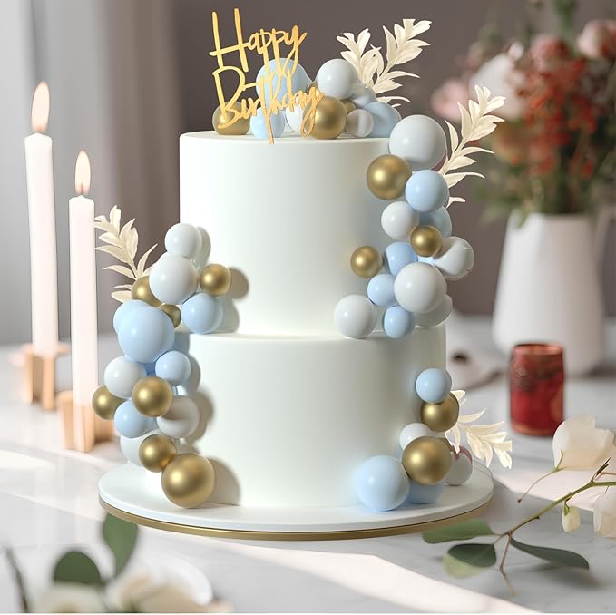 MIAHART Ball Cake Toppers Boho Grass Cake Topper Ball Cake Insert Decoration - Image 3