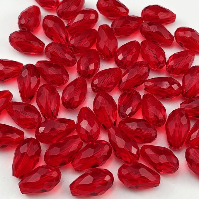 50pcs 10x15mm Teardrop Crystal Glass Beads by Unknown