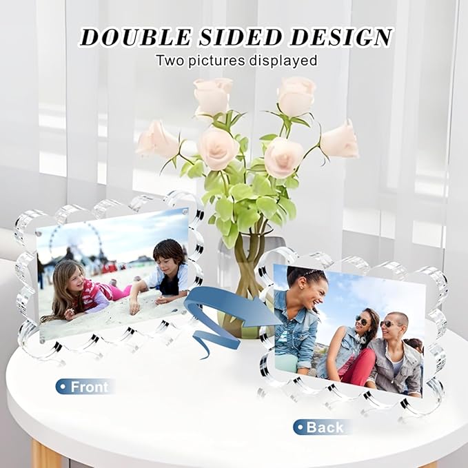 5x7 Inch Magnetic Acrylic Picture Frame, 10+10mm Thick Block, Double Sided - Image 4