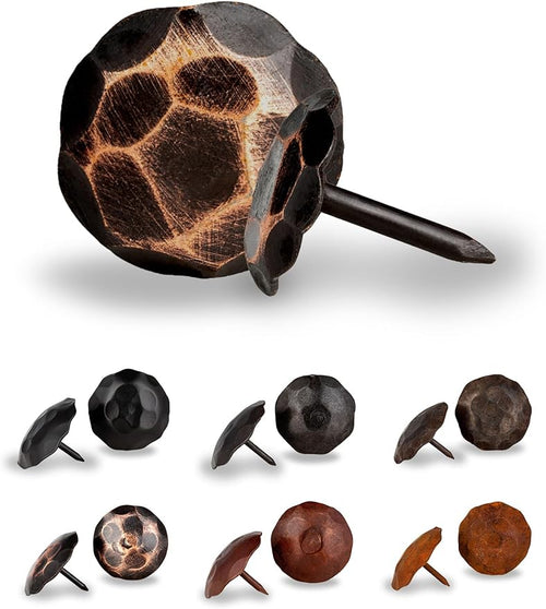 10 Pack 0.75" Round Head Iron Clavos Decorative Nails – Oil Rubbed Bronze – by BorderlandRusticHardware